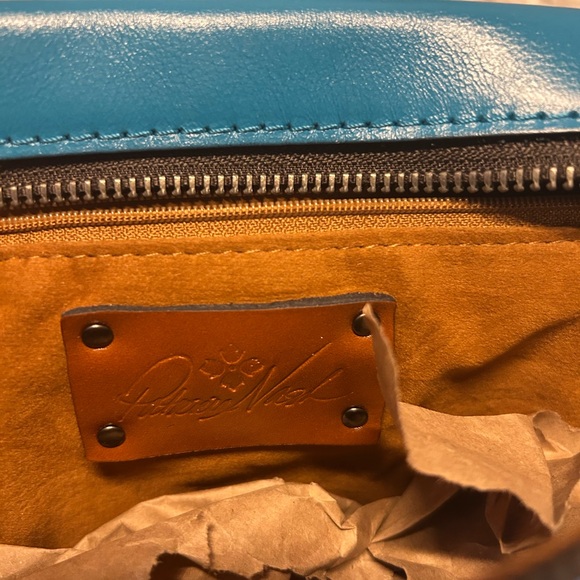 Patricia Nash Leather Convertible Crossbody/Belt Bag Blue - Picture 6 of 9